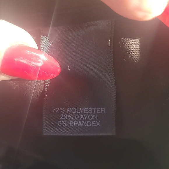 AVENUE black stretch flat front cuffed dress work pants sz 26 wide leg to - Picture 4 of 10